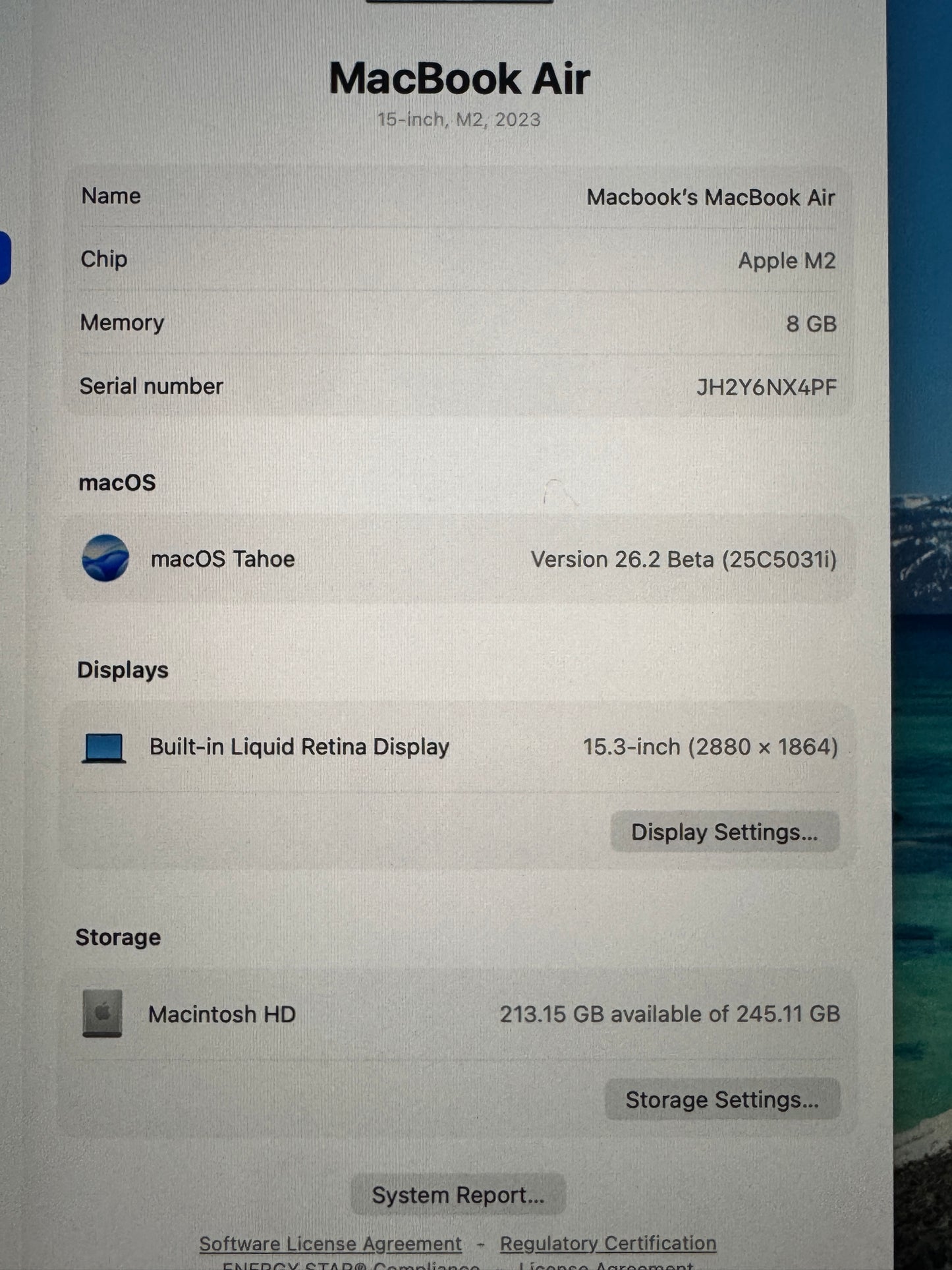 MacBook Air M2 2023 8GB / 256GB