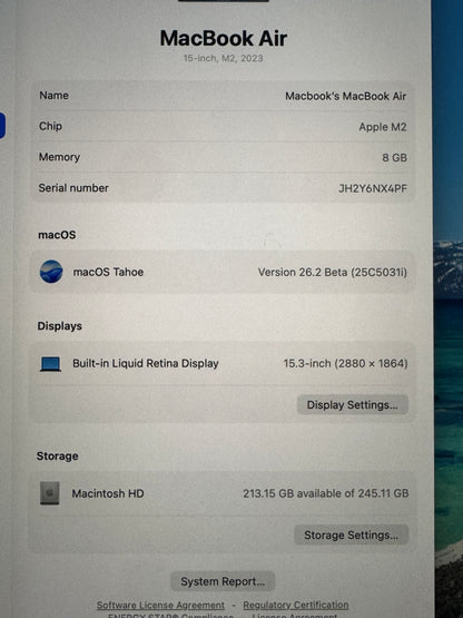 MacBook Air M2 2023 8GB / 256GB