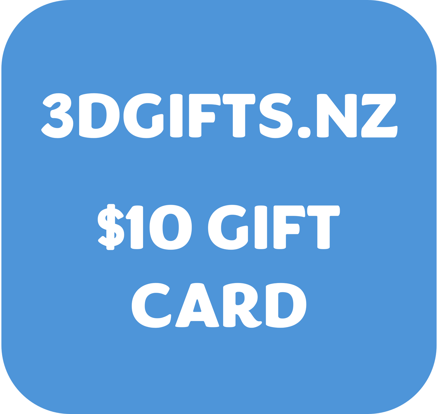 3DGifts.nz Gift Card