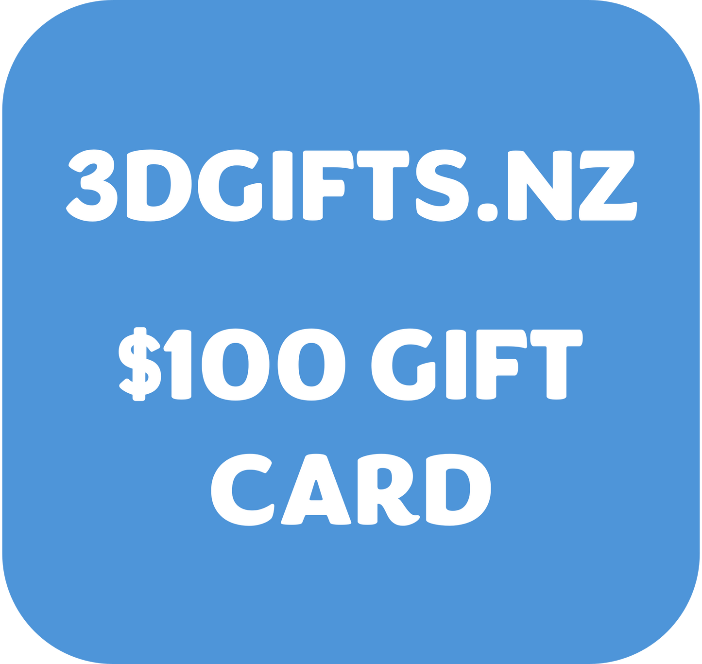 3DGifts.nz Gift Card