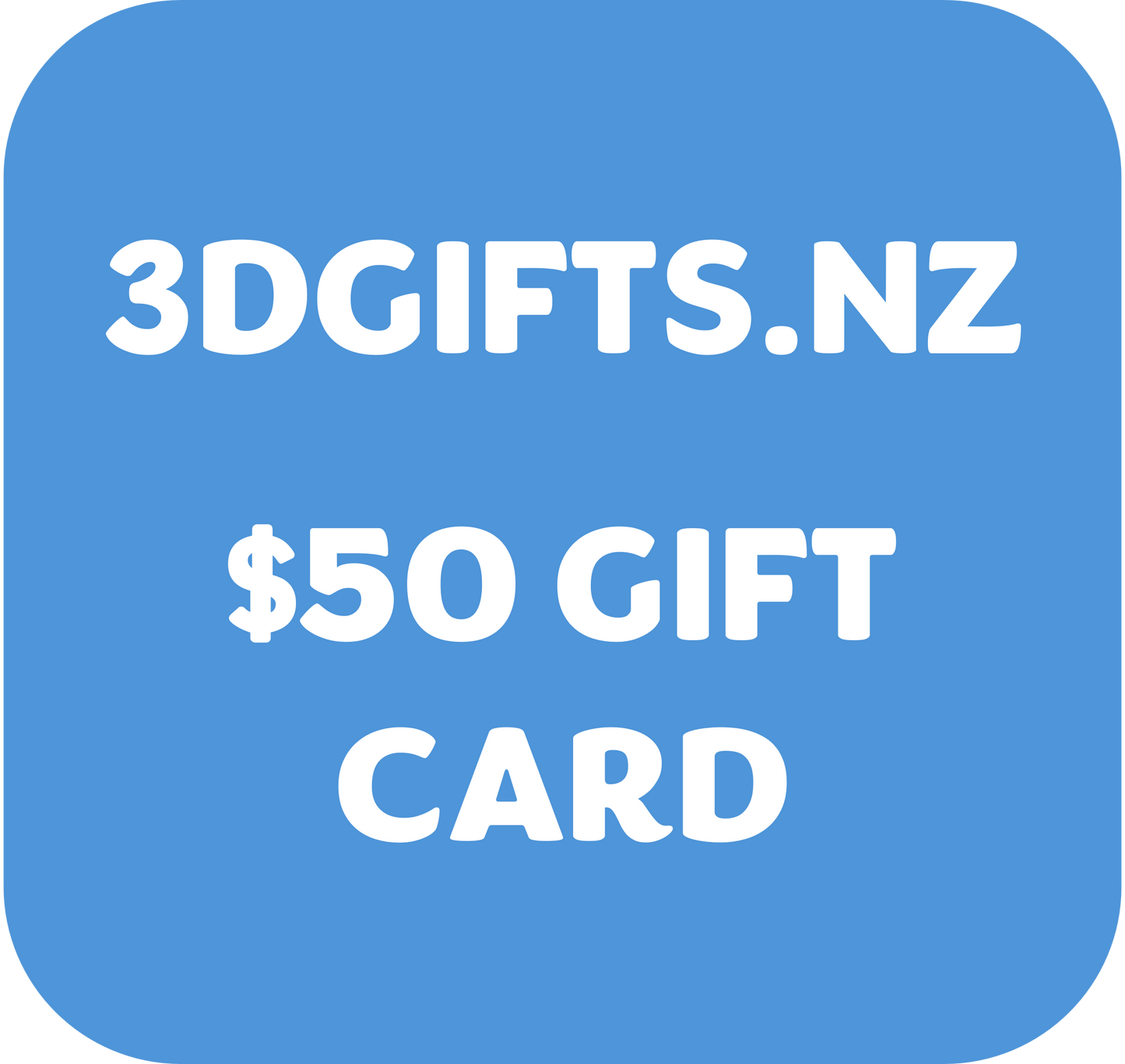 3DGifts.nz Gift Card
