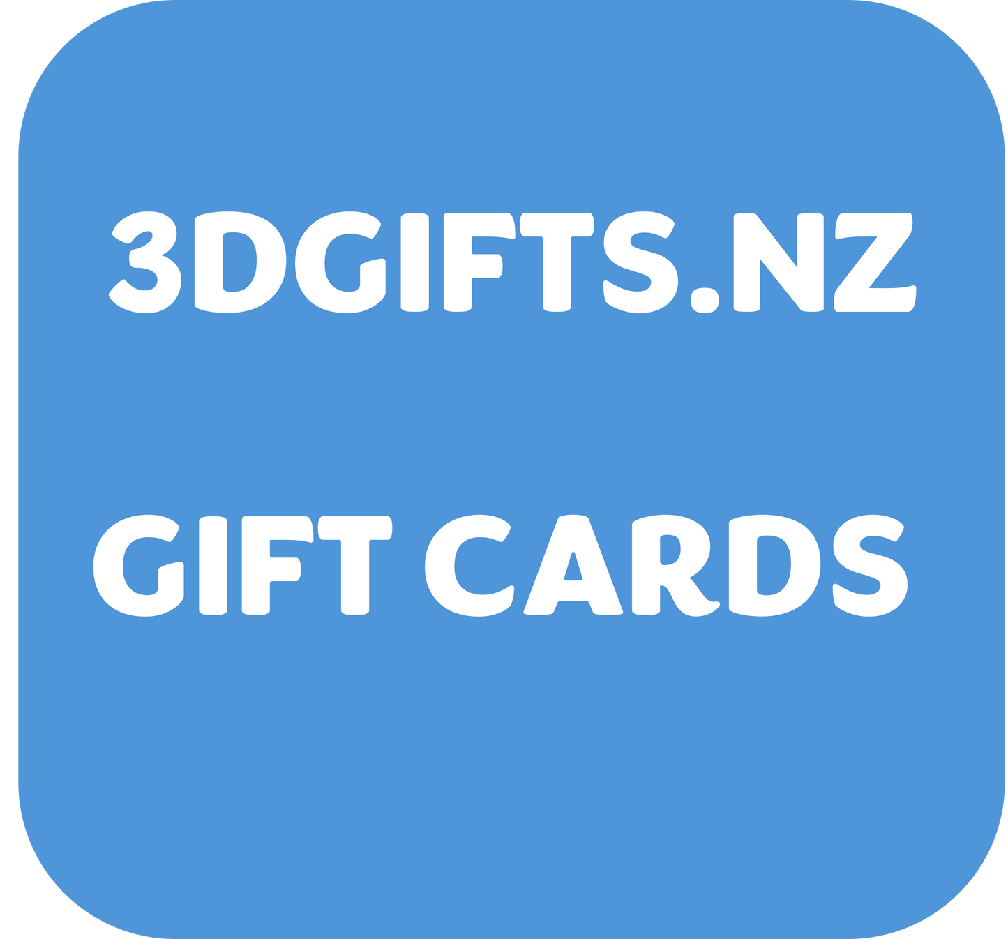 3DGifts.nz Gift Card